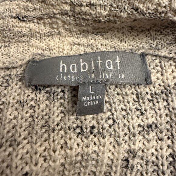 Habitat Top Size L Large Marled Ivory Gray Black Waffle Knit Layer Lagenlook - Picture 4 of 7